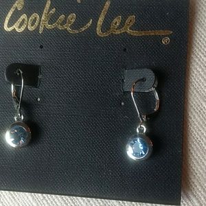 Genuine blue crystal earrings